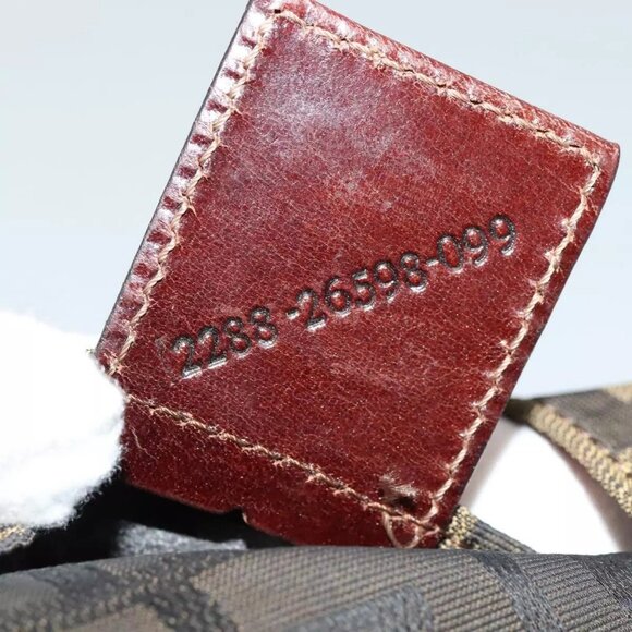 FENDI Zucca Canvas Hand Bag Brown Black Auth - Picture 5 of 16